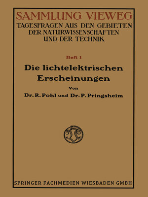 cover image of Die Lichtelektrischen Erscheinungen